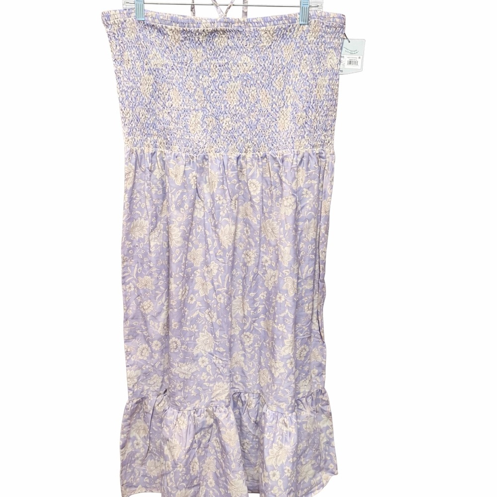 Sand & Shore XL Boho Sheer Lavender Dress Smocked Sundress Beachy Resort Vibes